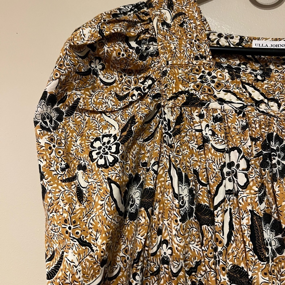 Ulla Johnson Nailah Printed Puff Sleeve Belted Pocket Mini Dress Size 2 - Picture 9 of 15